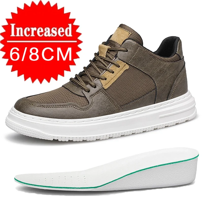 

Мужские сетчатые кроссовки, увеличивающие рост, обувь для лифта, мужская повседневная обувь 6/8 см, прогулочная обувь с невидимой внутренней частью, большие размеры 47