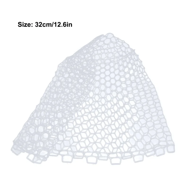Fly Fishing Landing Net Clear White Soft Rubber Mesh For Trout Catch And Release For Fishman 32cm