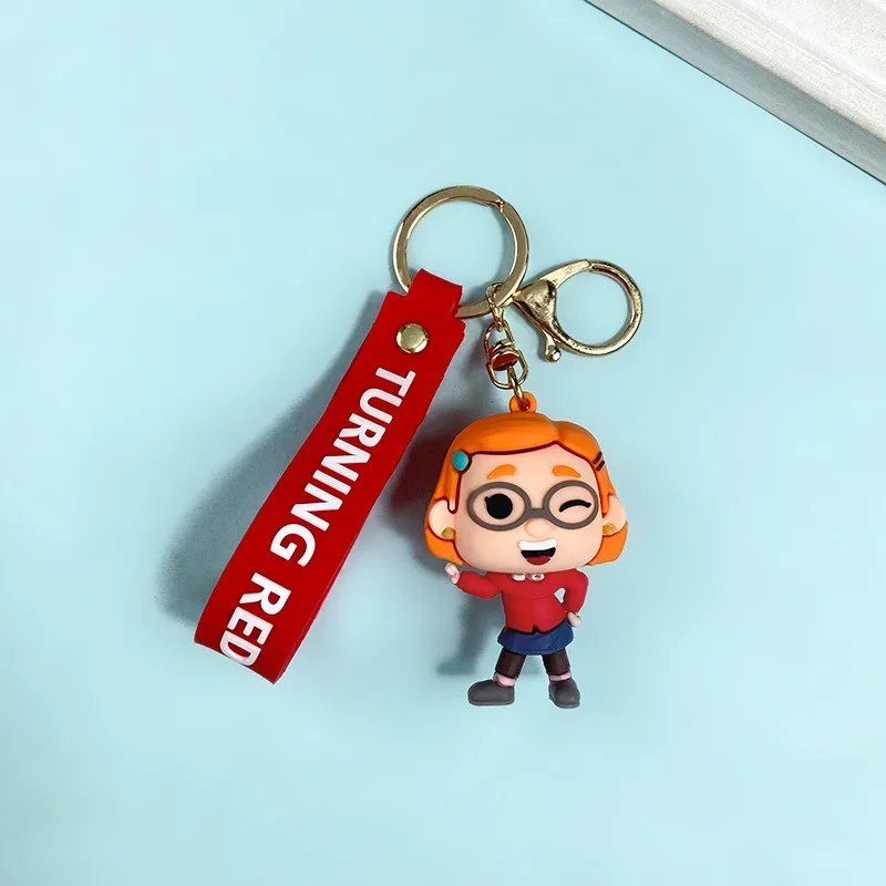 New  Cartoon Turning Red Gnomes Keychain Pendant Bag Car Keychain Accessories Valentine\'s Day Wedding Anniversary Birthday Gift