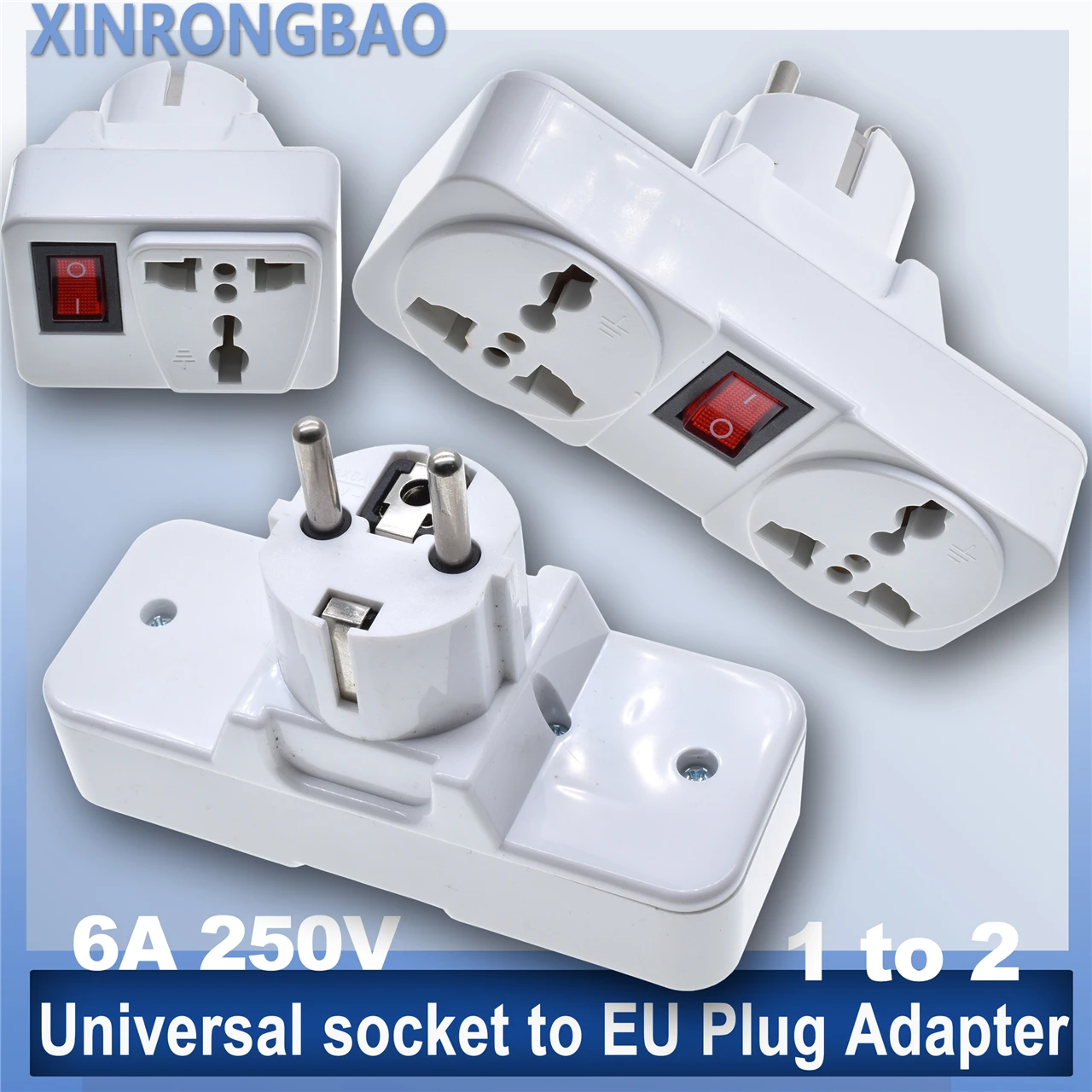 Universal EU Plug Adapter 1to2 Expansion plug International AU UK US To Euro KR Travel Adaptor Electrical Converter Power Socket