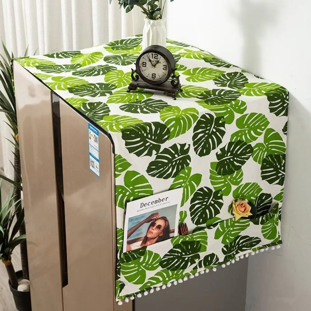 Nordic Microwave Dust Cover Green Leaf Tropical Plant Floral Oven Dust Cover Multi-functional Dustproof