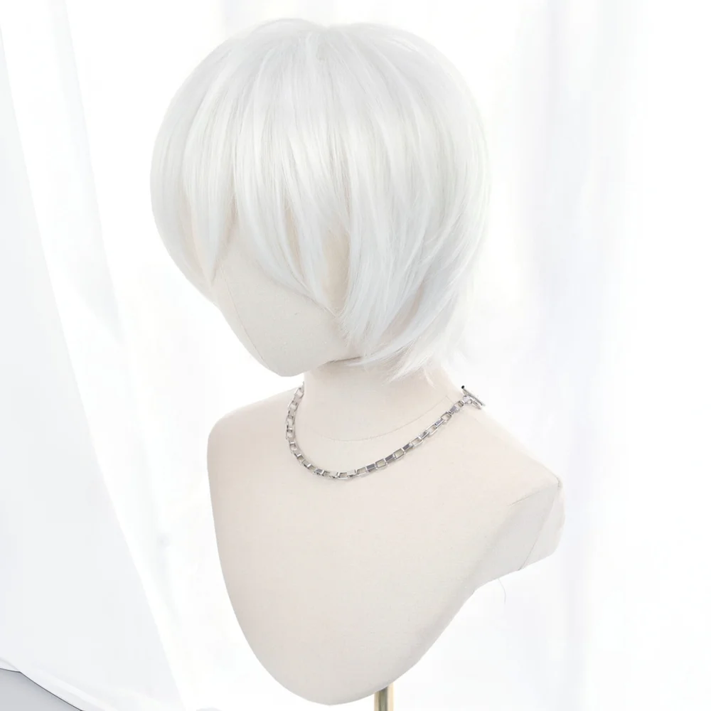 Women's Short Silver White Pixie Cut Wig