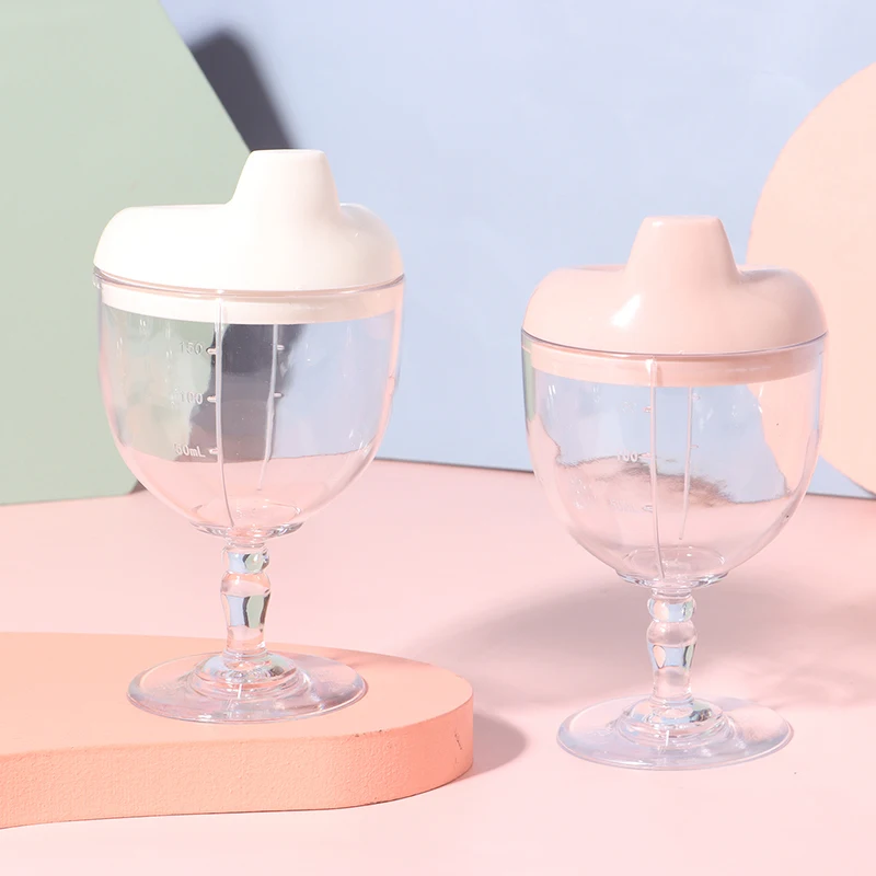 New【Baby Plastic Tall Glasses Children's Wine Cups Juice Cups Children's Milk Cup Anti Drop】