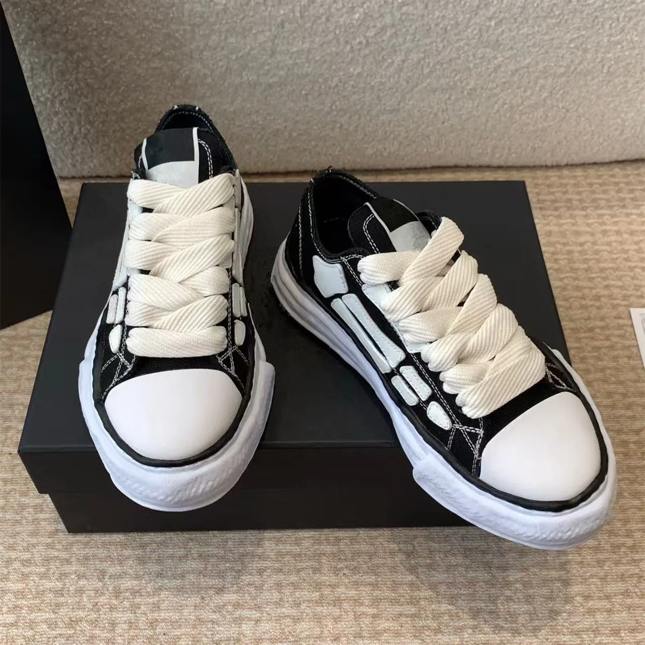 أحذية العظام للرجال والنساء سميكة القاع الارتفاع زيادة موضة الاتجاه منخفضة أعلى قذيفة رئيس شخصية مذابة قماش غير رسمي #5