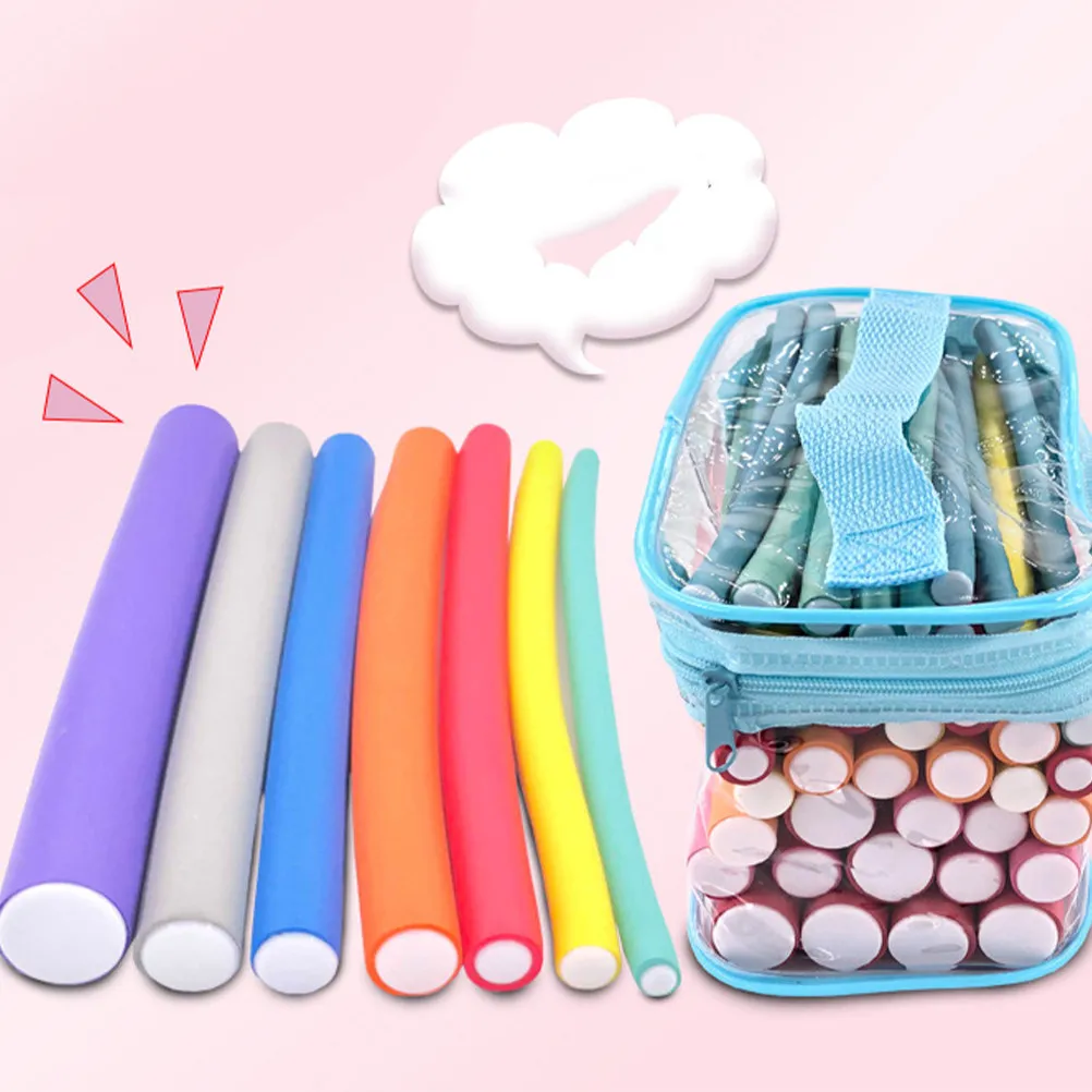 

42Pcs Hair Curl Rods Flexible Curling Rollers Safe Overnight Heatless Curlers for Wet Dry Hair Long Medium Short Styles