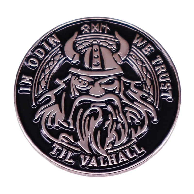 1pc Viking Odin Enamel Pin - Norse Mythology Design, Hardcore Vintage Style for Daily Wear & Viking Lover Gifts