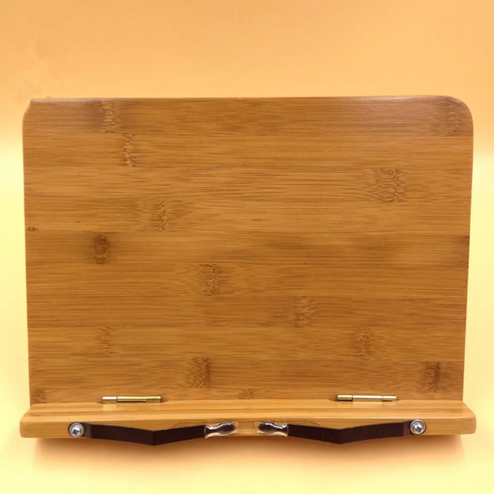 1pc Bamboo Book Stand Large Size Portable Adjustable Reading Stand For Books Tablets Music Sheets Wooden Reading Shelf
