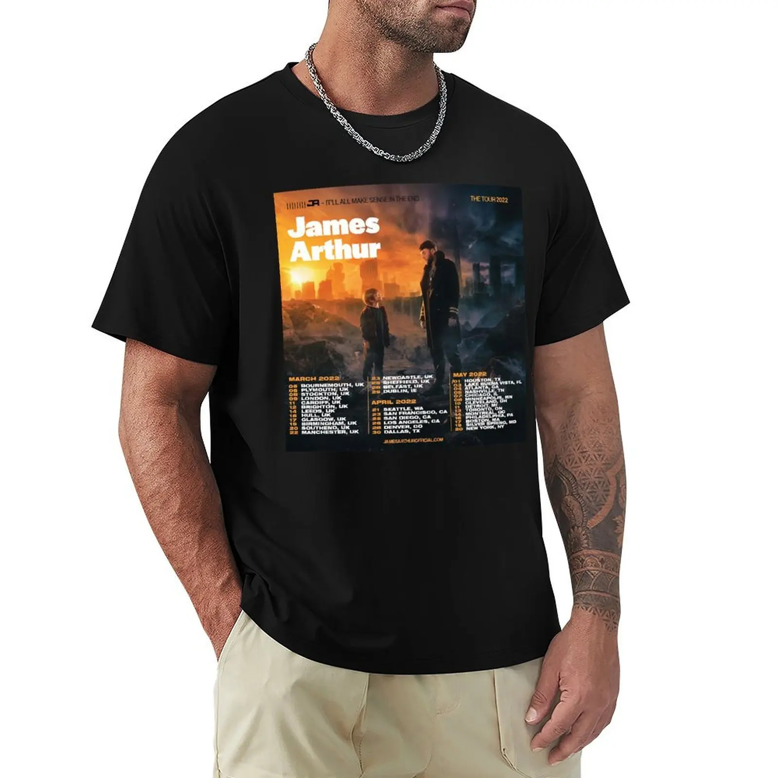 

Mens Best James Arthur American Tour 2021 Gifts For Movie Fans T-shirt anime clothes blanks plain Men's t shirts