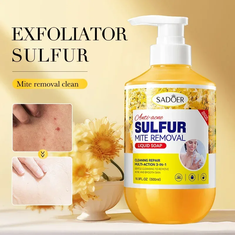 500ml Deep Cleansing Sulfur Mite Removal Body Wash Oil Control Shower Gel Bath and Body Cleansers Bath and Body Works