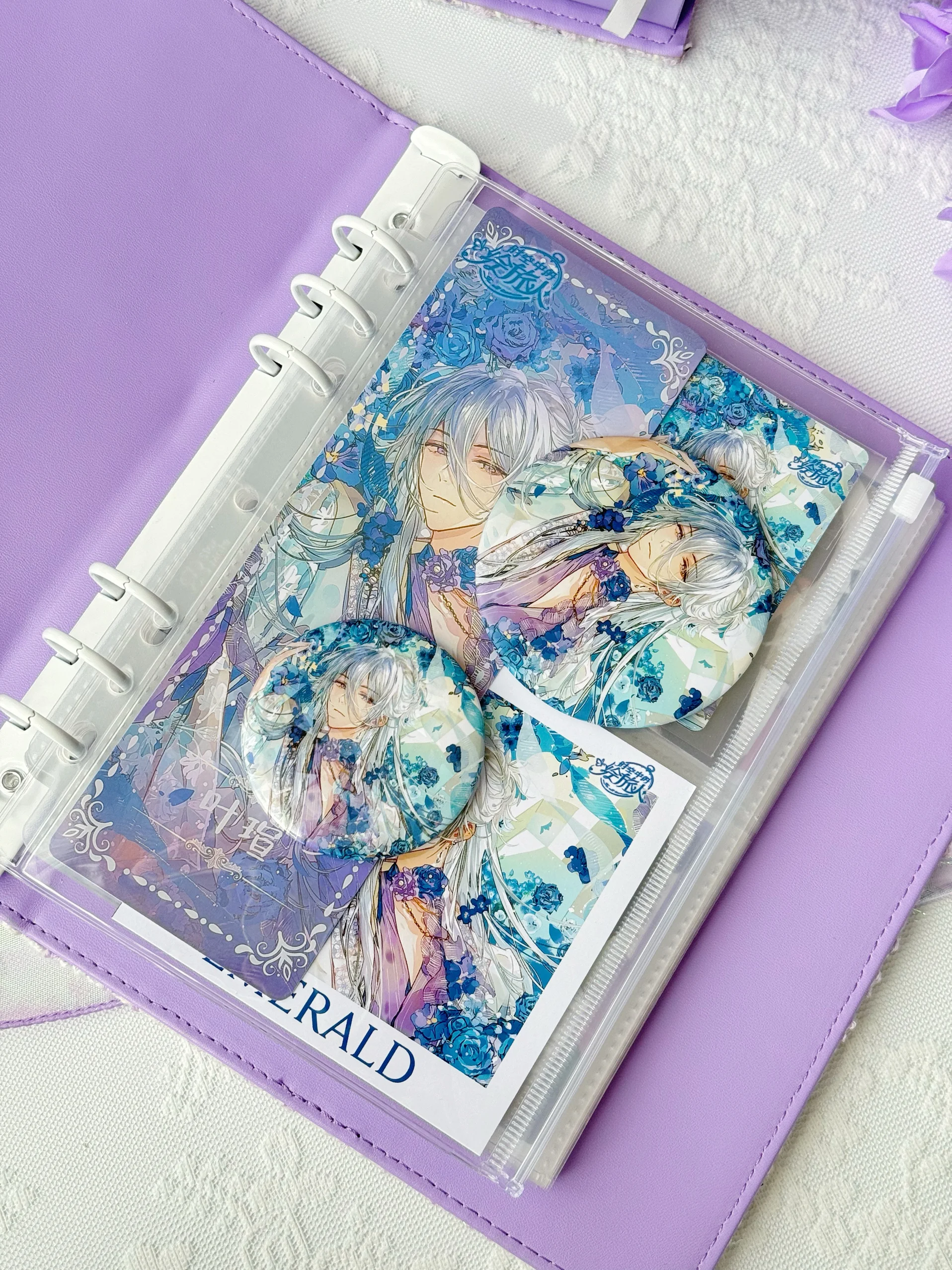 Purple Ballet Lace Binder A5 Photocard Holder Kpop Photo Card Collect Book Loose Leaf Idol Photo Album 포카 바인더