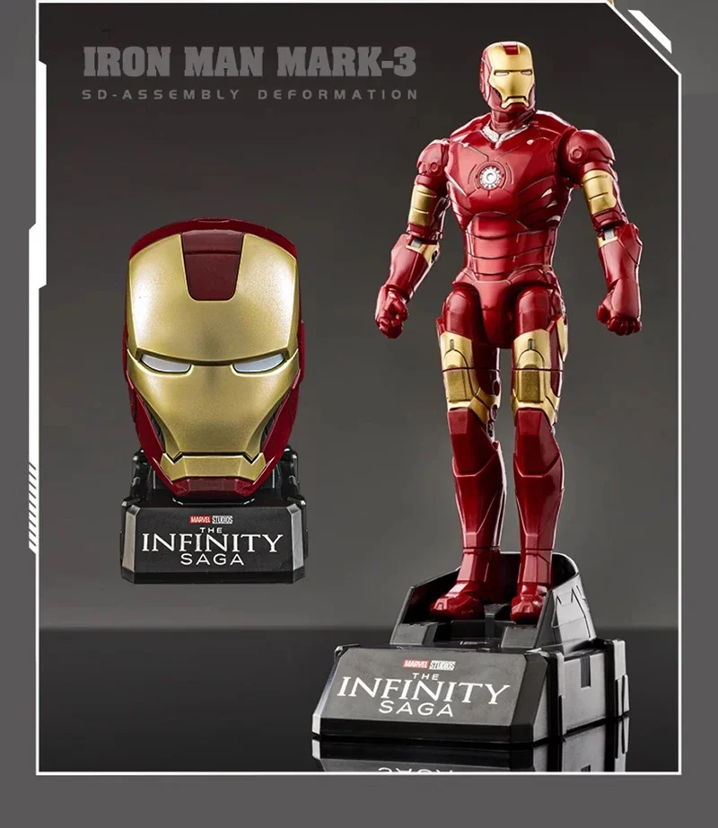 Marvel Iron Man SpiderMan Captain America Joints Mobility Transform Shape Action Figure PVC Model Collect Ornaments Toys Gifts