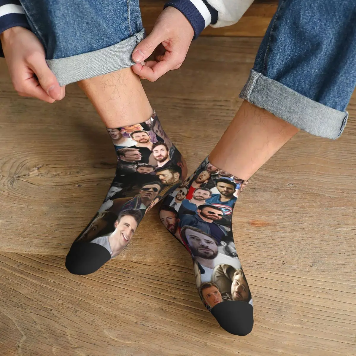 

Chris Evans Socks Harajuku High Quality Stockings All Season Socks Accessories for Man's Woman's Gifts