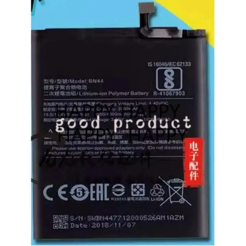 100% New BN44 3900mAh High Quality Smartphone/Smart Mobile Phone Battery For Xiaomi Redmi 5 Plus In Stock MN