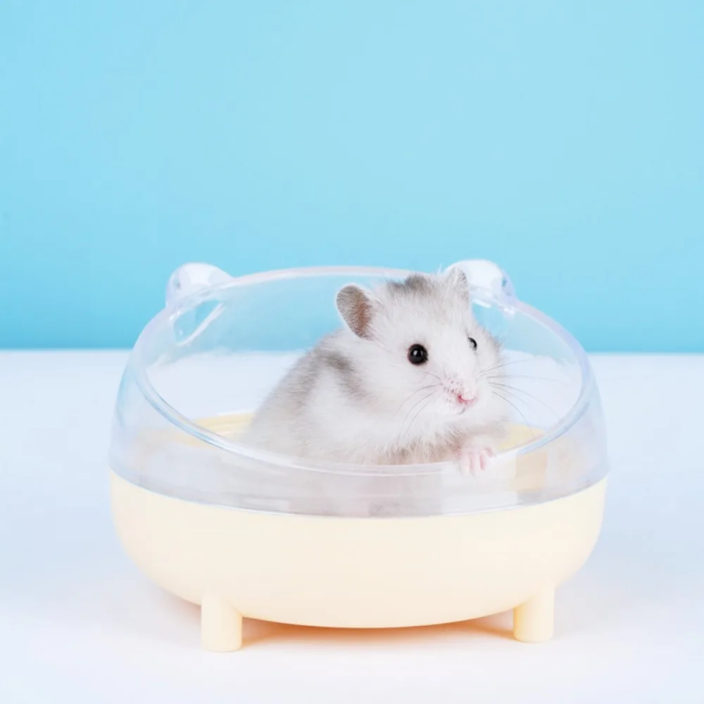 Convenient Transparent For Mice Rabbit Pets Hamster Sand Bath Container Hamster Sand Bath Box Cage Toilet Hamster Bathroom