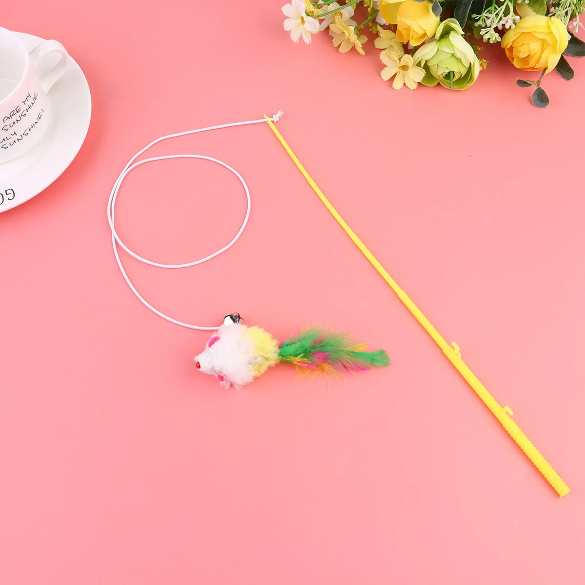 

6Pcs Cat Interactive Wand Bell Stick Set Training Exercise for Cats Cat Teaser Rod Energetic