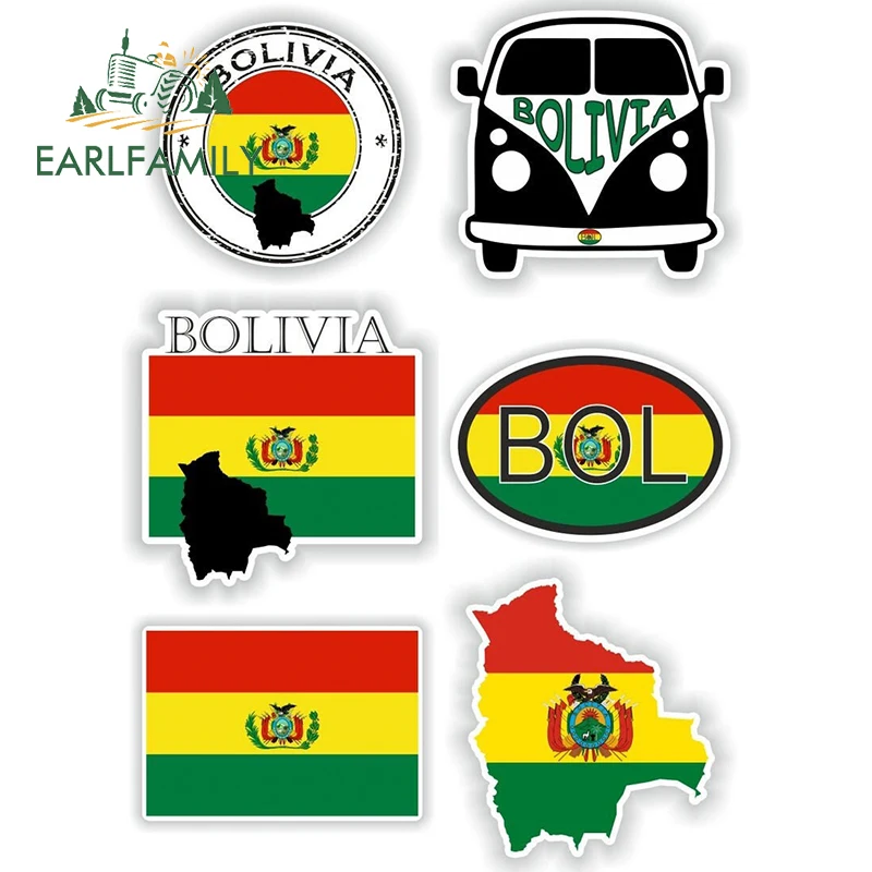 EARLFAMILY 13cm for BOLIVIA Country Flag Car Sticker Occlusion Scratch Refrigerator Decal Fashionable Car Styling DIY Decoration