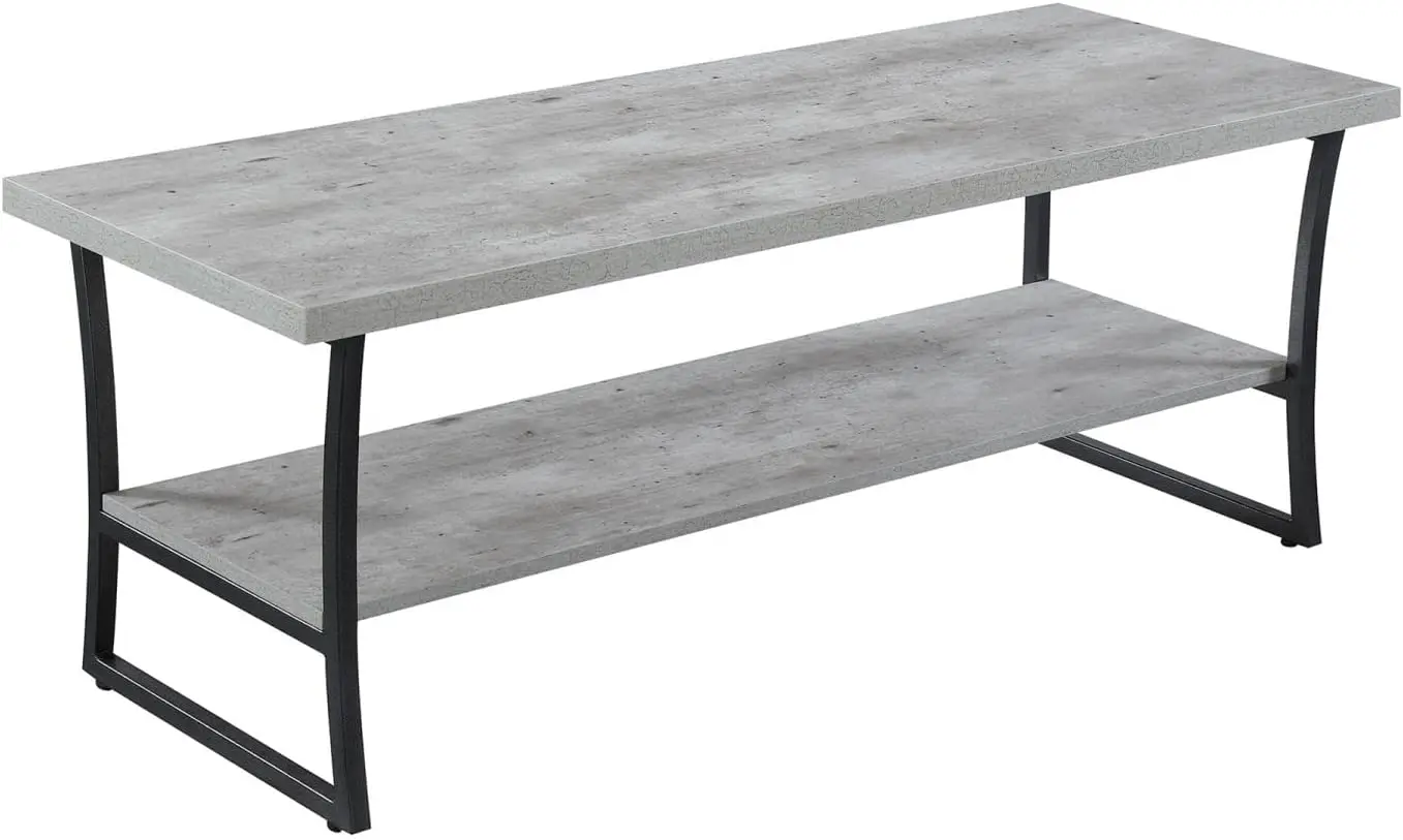 X-Calibur Coffee Table, Faux Birch / Slate Gray Frame