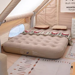 Interior Air Mattress Glamping Mats PVC Inflatable Sleeping Mattress Luxury 2 Person Camping Bed Mat Built-in Pump Thicken Mat