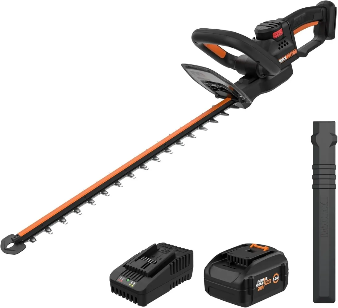 

20V 22" Hedge Trimmer Cordless,with Dual-Action Blades 3400 SPM,Cuts Branches 1" Thick – Battery & Charger Included