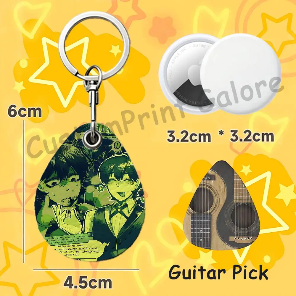 Mixology Leander Teardrop Key Fob Leather Case Guitar Pick Holder For A-AirTag Keychain Accessories