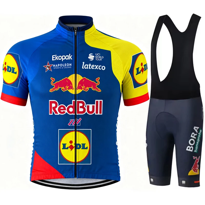 

Cycling Clothing Man Red Bull Men's Bicycle Outfit Jerseys Bib Shorts Mens Clothes Sportswear Mountain Mtb Pants Jersey Suit Set