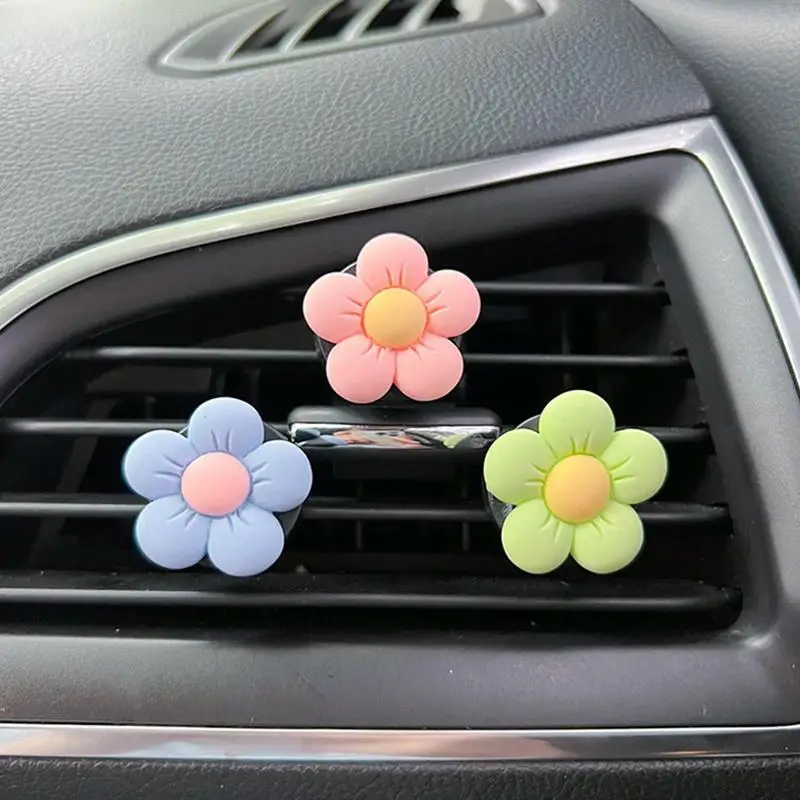 Flower Car Air Freshener Cute Car Air Freshener Daisy Flower Car Accessories Decorative Car Air Vent Clip Car Accessories