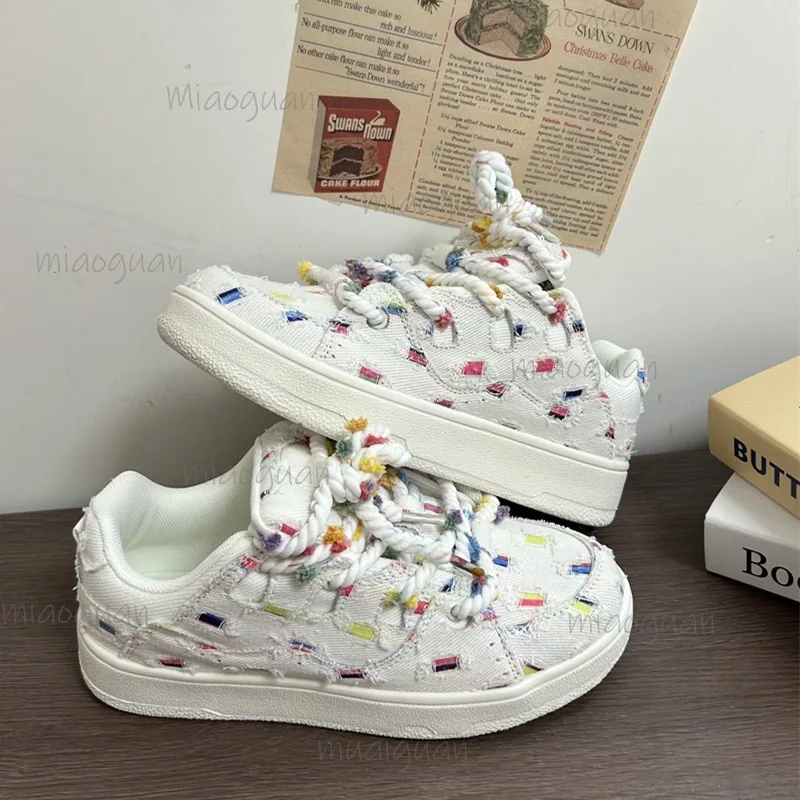 Frühlings- und Herbstschuhe für Damen, Schnür-Plattformsneaker, bequeme vulkanisierte Freizeitschuhe für Damen, Größe 35-40, Damen-Sneaker.