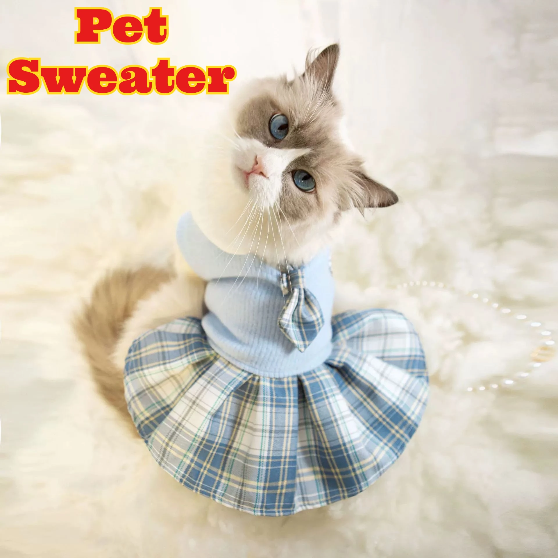 

‌Dog Sweater Autumn Winter Warm Cable Knit Pullover Pet Clothes Soft Pastel Colors Solid Color Fashion Cozy Outfit Comfortable
