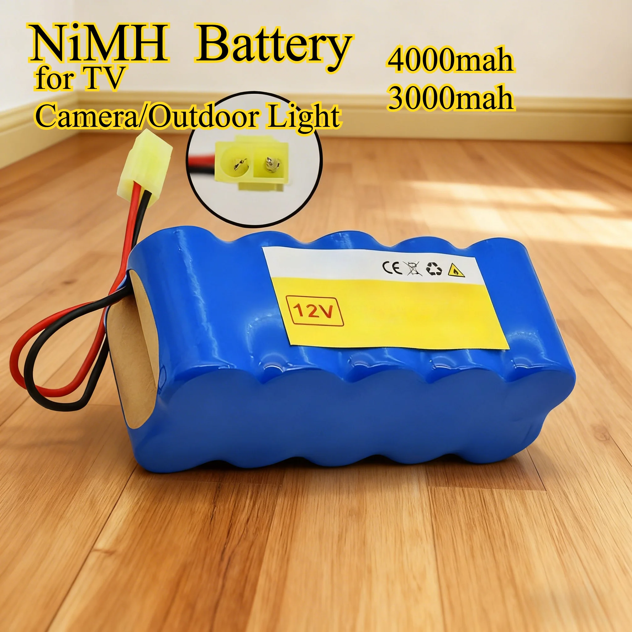 

4000mAh 12V NiMH Rechargeable Battery for TV Camera/Outdoor Light/Power Tools Long Lasting Overcharge Protection