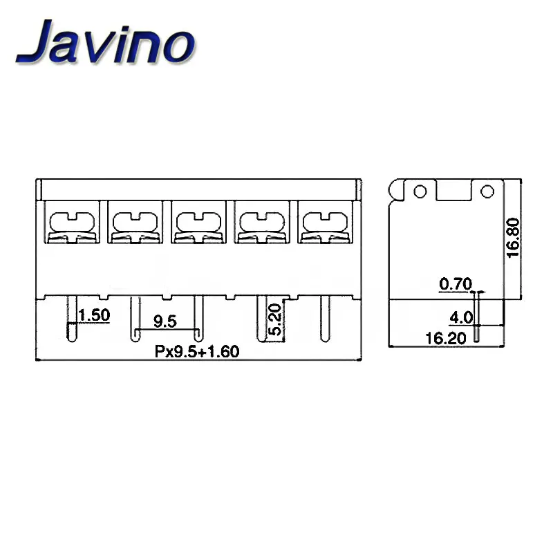 2pcs Hb-9500 barrier terminal block with cover power supply spacing 9.5mm HB-2 / 3 / 4 / 10 / 12p