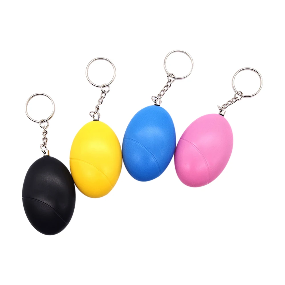 100dB Self Defense Alarm Security Protect Alert Personal Safety Scream Loud Egg Shape Keychain Emergency Alarm For Child Elder