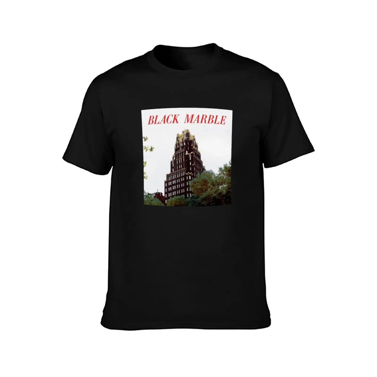 BLACK MARBLE Weight Against the Door T-Shirt Lightweight Casual Summer T-Shirt