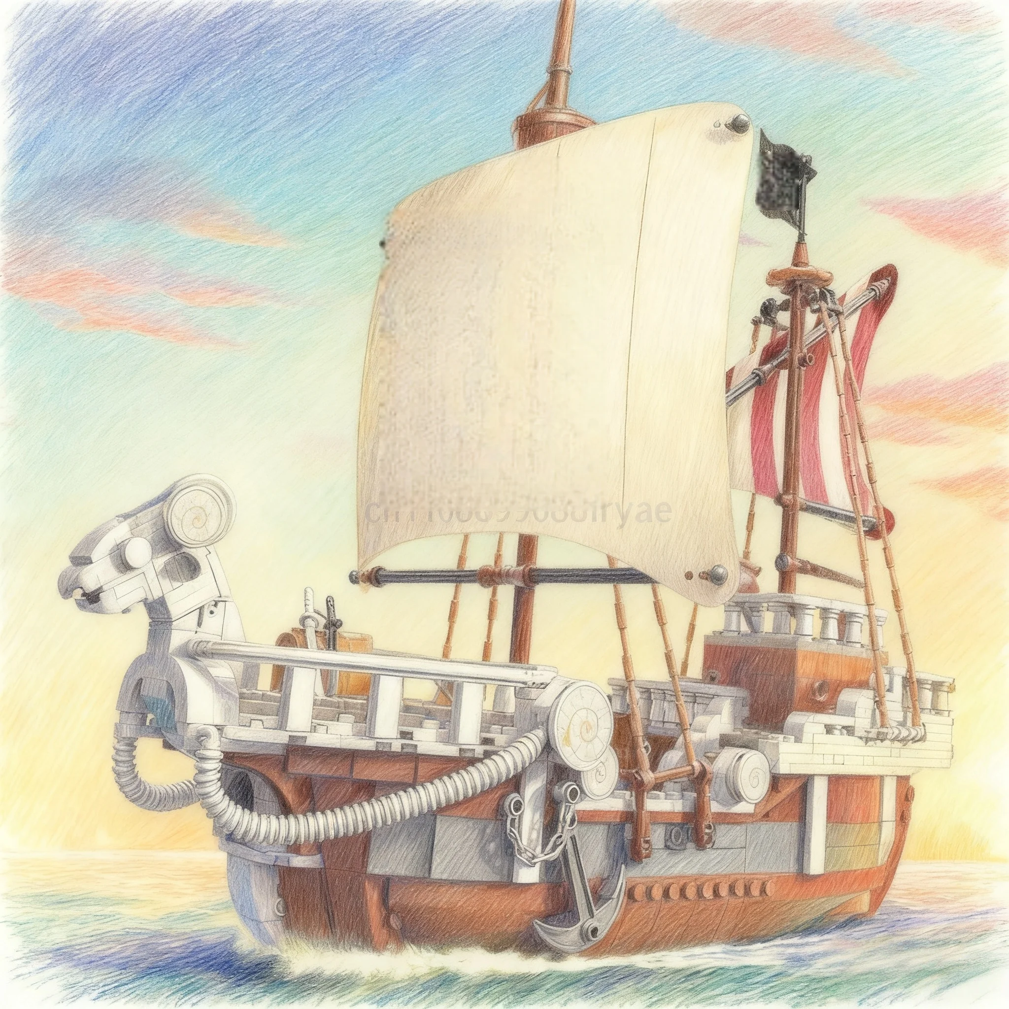 

2025 new spot adventure boat set creative assembly particles suitable for children's Christmas gift toy desktop decoration