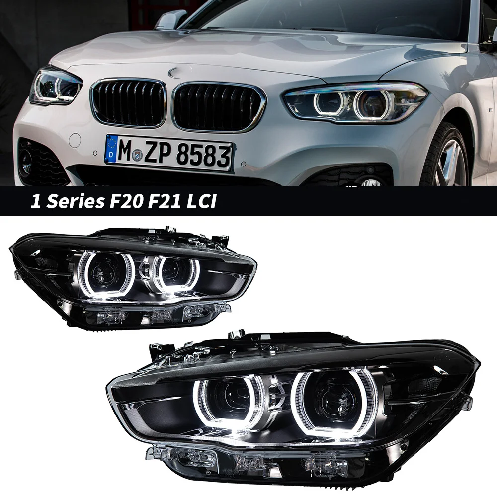 مناسبة لمجموعة المصابيح الأمامية BMW 1 Series F20 2015-2018 لتعديل الجري النهاري على شكل ملعقة ليزر LED
