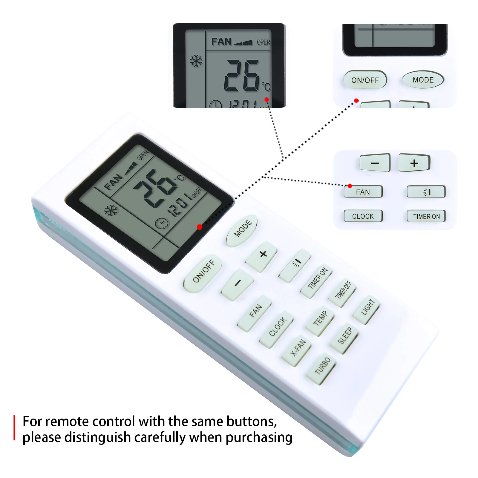 YB1FA Remote Control Compatible with Gree Air Conditioner YB1F2 YB1F2F YB1FAF YBOF YBOF1 YBOF2 YBOFB Y502K