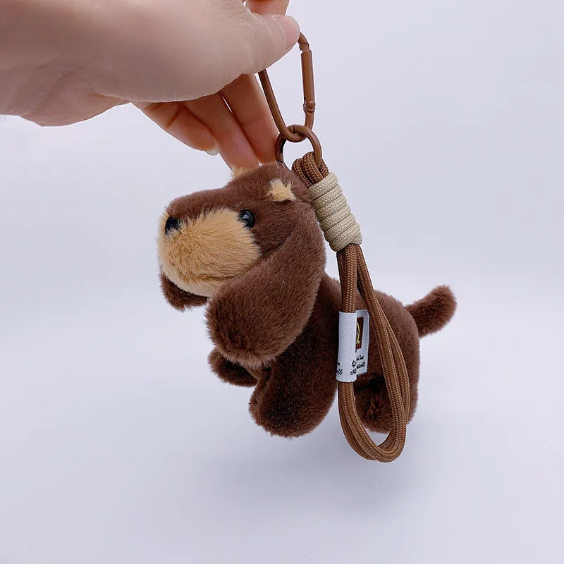 15cm Korea Popular Cartoon Dachshund Keychain Plush Doll Bag Pendant Mini Doll Soft Stuffed Dog Backpack Pendant Girl Women Gift
