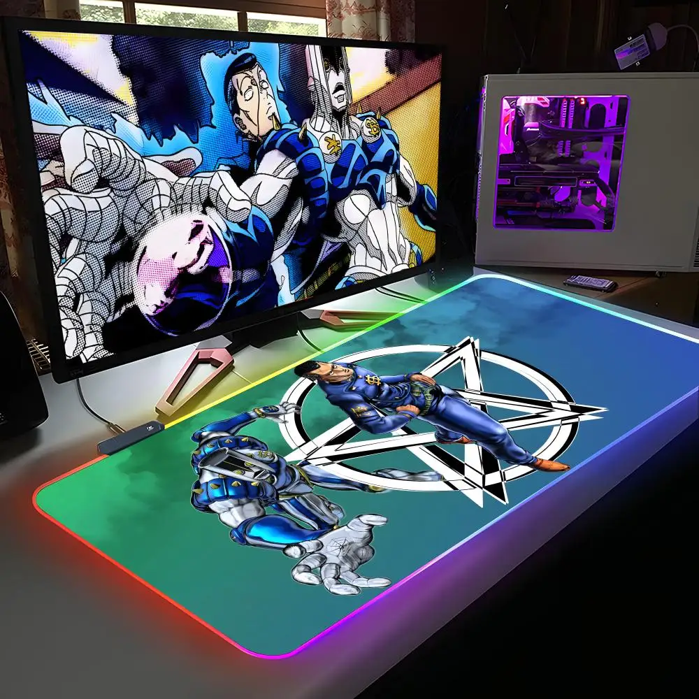 JOJO Nijimura Okuyasu Mouse Pad RGB Rubber Computer Laptop Official Game Colored esports Aesthetic Fashion Luxury Gift Mat