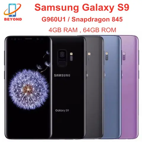 Original Samsung Galaxy S9 Mobile Phone G960U1 G960FD G9600 4GB RAM 64GB ROM 5.8" OLED Octa Core 4G LTE  NFC Snapdragon 845
