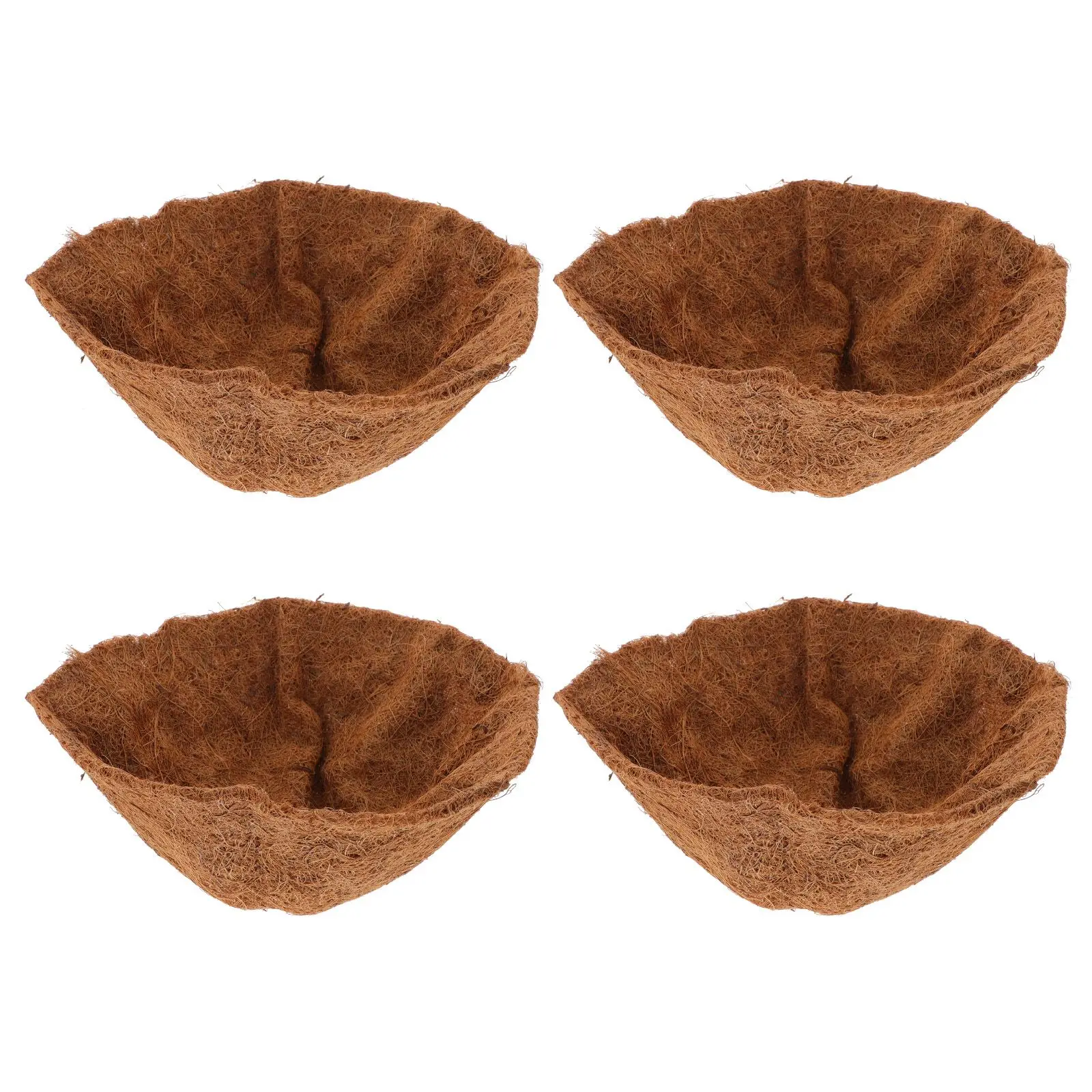 

4pcs Coconut Fiber Hanging Basket Liners 14 Inch Round Planters Pot Liners for Flowers Vegetables Garden Decor Yard Home