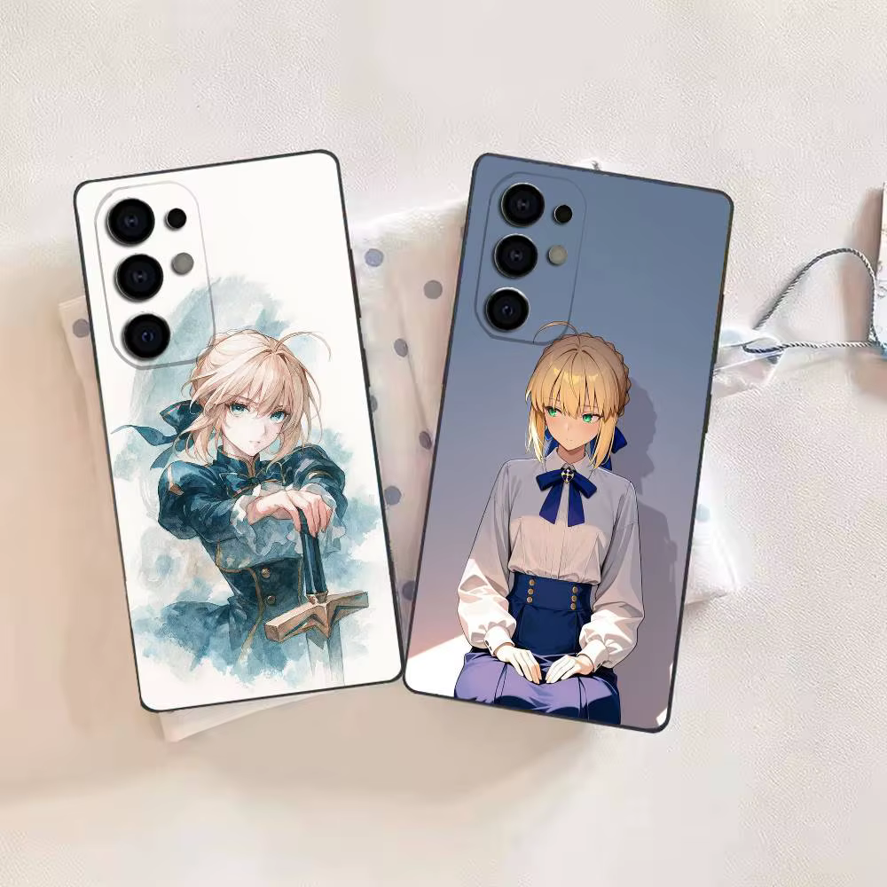 King arthur S-Saber Phone Case For Samsung S26,25,24,21,22,21,20,10,9,8,7,6,5,Ultra,Plus,Fe,Lite Black Shell