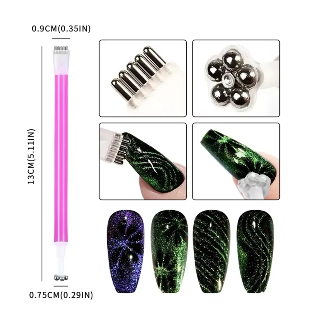 Kit di smalti gel magnetici super lunghi per occhi di gatto da 8 pezzi per nail art fai da te a casa, salone o studio