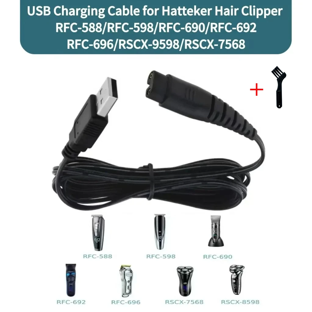 Cable de Carga USB para Cortadora de Pelo Hatteker RFC-598 RFC-588 RFC-690 RSCX-7568, Cable de Alimentación de 5V