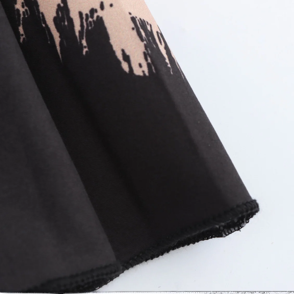 Faionable Große Größe Druck ter Plissee Dr Frauen Sle Frühling Neue Ankunft Französisch Sle Hohe Taille Polyester Faser Su...