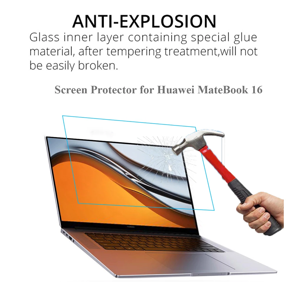 For Huawei Matebook 16 Screen Protector Laptop Tempered Glass for Mate Book 16 0.3MM 9H HD Transparent Protective Film