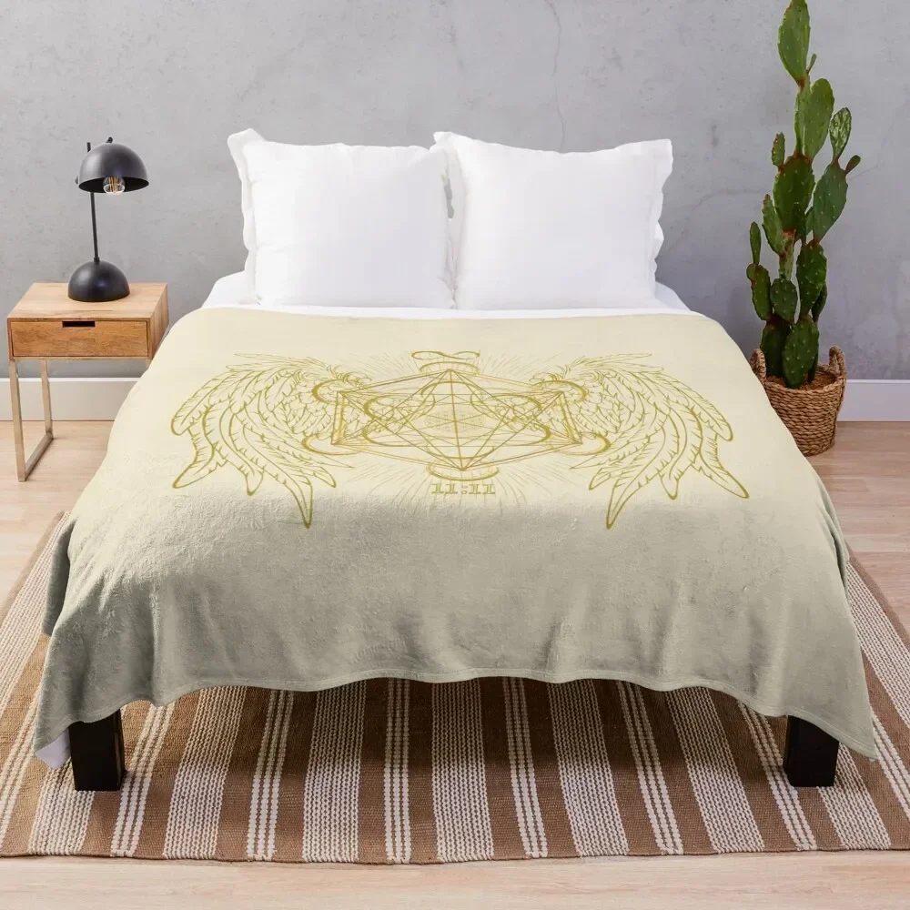 

ARCHANGEL METATRON SACRED GEOMETRY Throw Blanket Cute Bed Fashionable Blankets