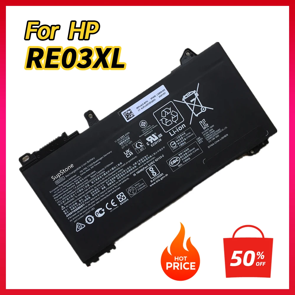 

100% NEW RE03XL Battery For HP ProBook 445R 440 455R 450 G6,Zhan 66 Pro 14 15 G2 G3,HSTNN-DB9A OB1C L32407-AC1 2C1 2B1 541 L3265