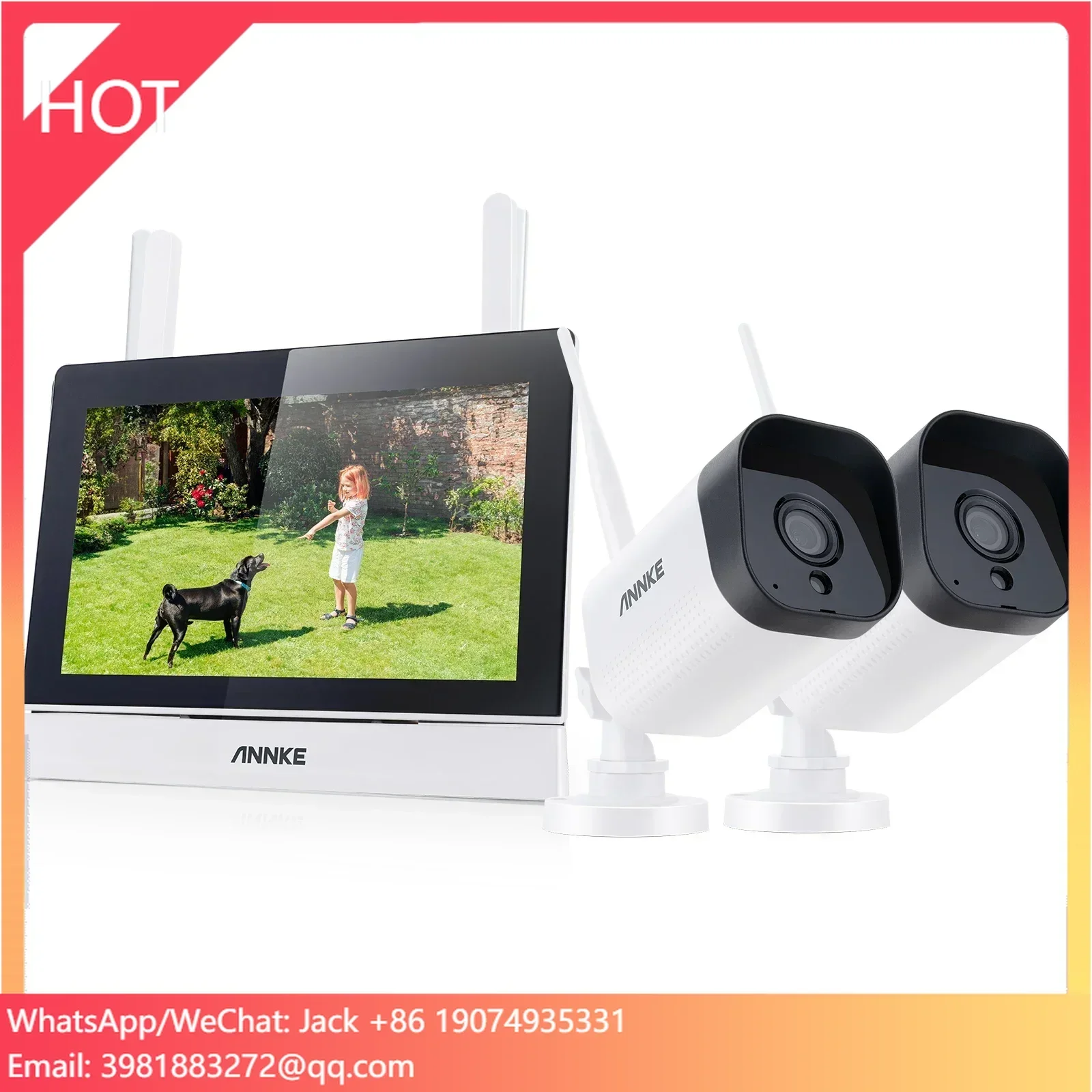 

Комплект видеонаблюдения ANNKE 4CH 5MP с сенсорным экраном, Wi-Fi NVR, 7-дюймовым LCD-дисплеем и 2 беспроводными камерами 3MP с функцией обнаружения человека.