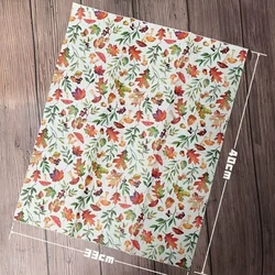 33*40 Large Size 3-Ply Rectangle Thanksgiving Autumn Leaf Mushroom Printed Handkerchiefs Party Printed Tissue Promotional Cheap