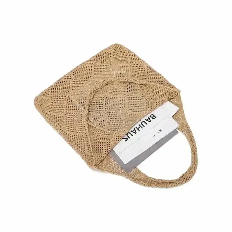 NKX-03 Summer Beach Bag for Women Vacation Mesh Knit Bag Hippie Bag