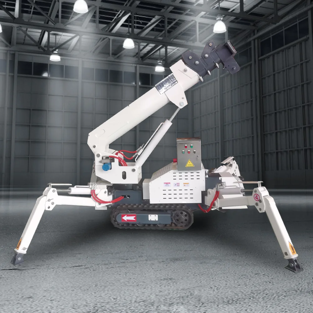 Remote Control Mini 1 Ton Spider Crane 5m 9m Crawler Spider Crane Mini 3 Ton 5 Ton with Fly Jib for Construction Site Work Pro